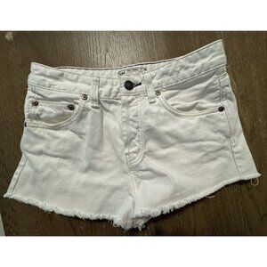 Free People Size 25 Button Fly Cut off Shorts White 1.5" inseam